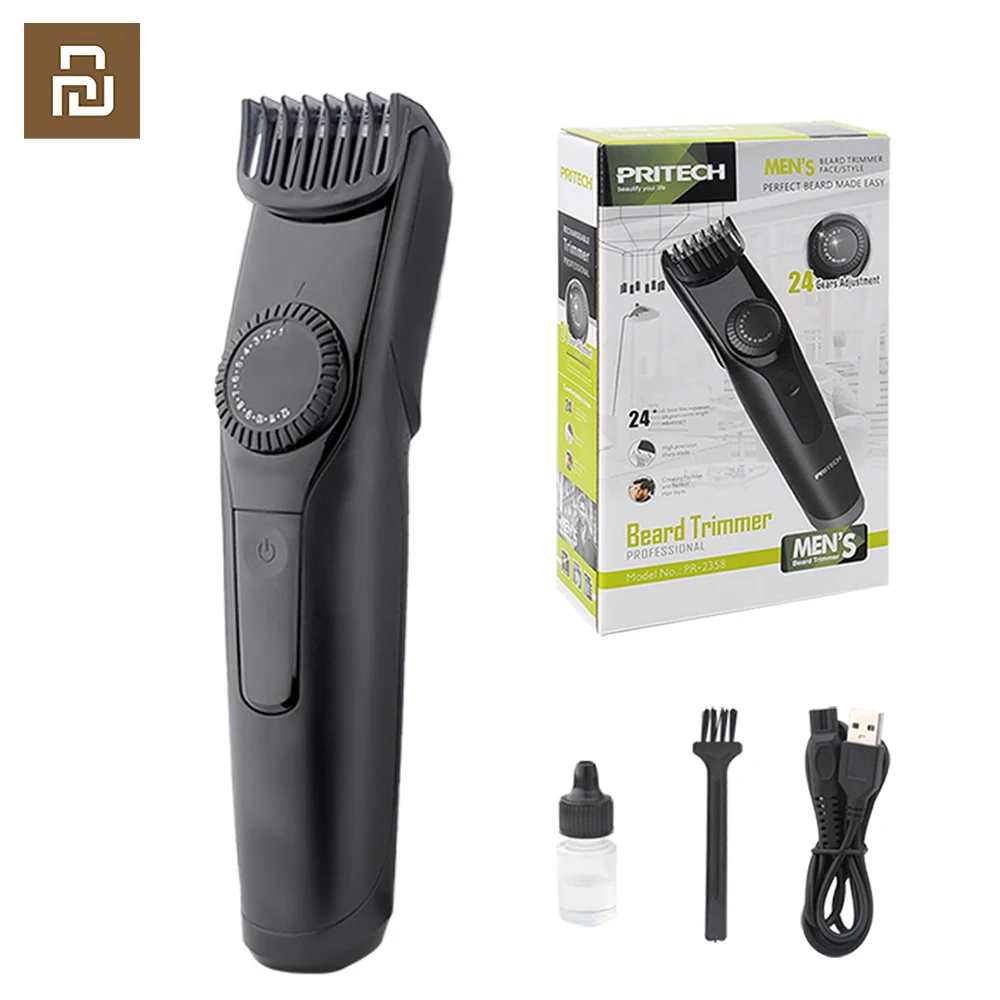 

Машинка для стрижки волос Youpin Pritech для мужчин, перезаряжаемая профессиональная машинка для парикмахера, триммер для бороды