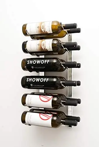 

Series Wine 2 - Double Depth, Metal Mounted Wine - Modern, Easy Access Wine Storage - Space Saving Wine with 12 Bottle Stora