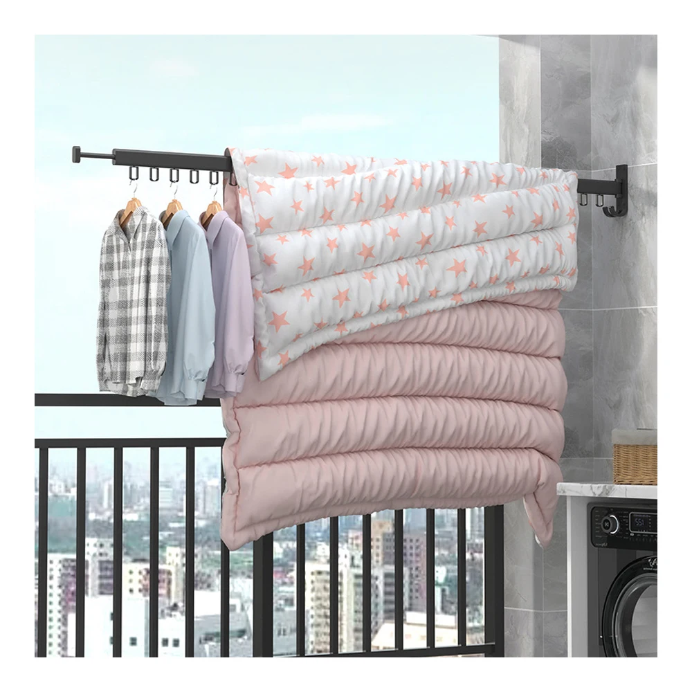 

Clothes Rack Foldable Pants Drying Balcony Accessories Wall Space Saving Furniture Multifunctional Extendable Bedroom Hallway