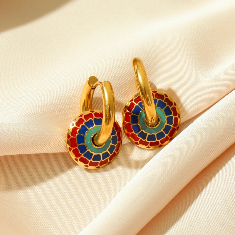 EILIECK 316L Stainless Steel Vintage Flower Necklace Earrings For Women Girl Fashion New Waterproof Jewelry Set Gift Party