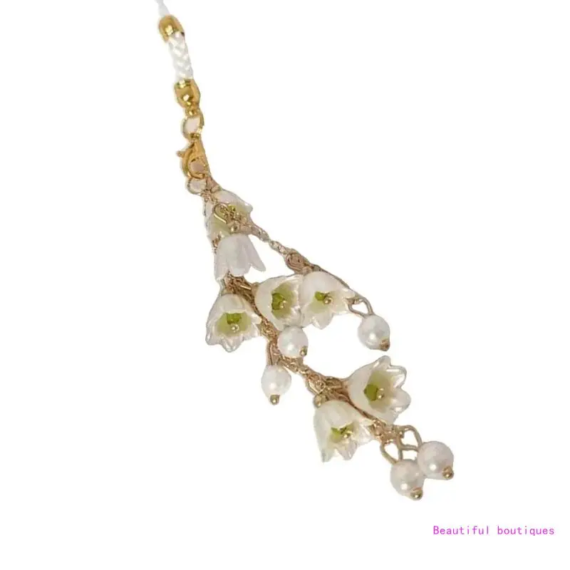 Стильный цветочный кулон для телефона с украшением в виде орхидей подвесной