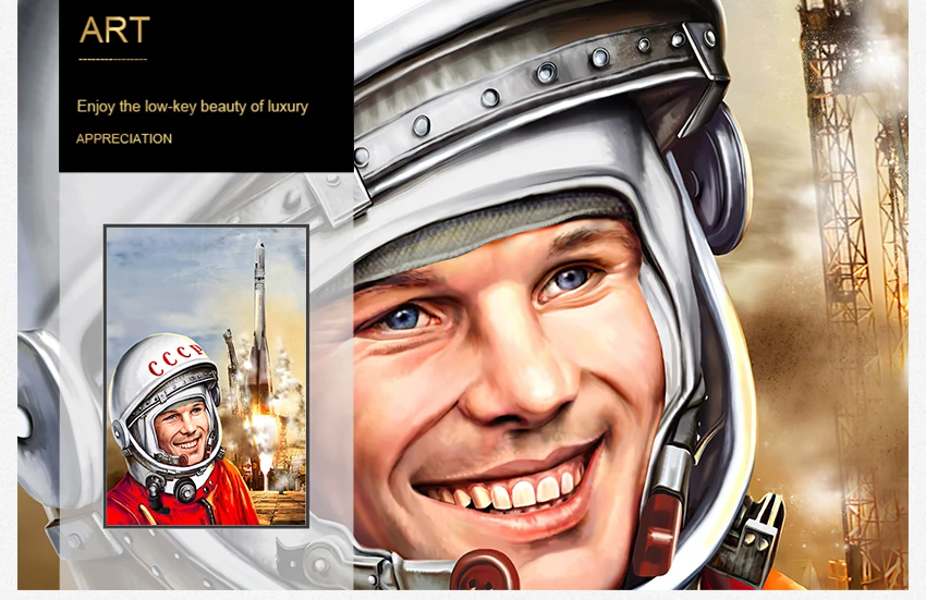 Pictures For Living Room Vintage Canvas Painting Decorative Home Decor Quadro Space Heroes Yuri Gagarin Posters And Prints Wall