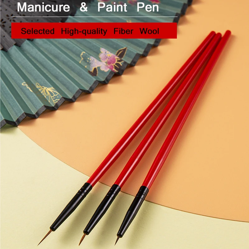 

Hot Sale 5/7/11mm Nail Art Brush Wooden Handle French Lines Stripe Flower Painting Drawing Liner Pen Manicure Tool
