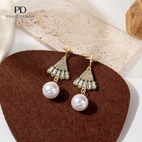 2022 trend 925 silver needle retro opal pearl rhinestone earrings high end elegant temperament mature earrings for women