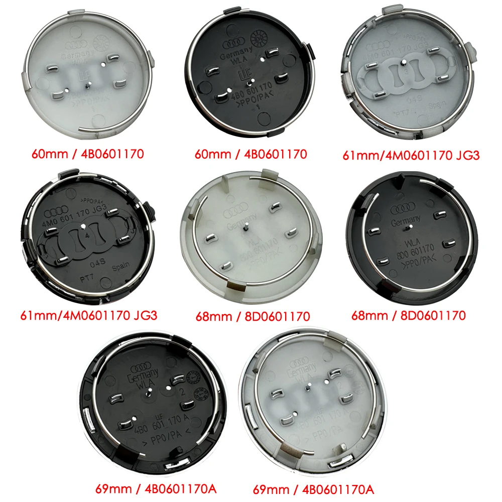 Центральная крышка ступицы Audi аксессуары черный серый 4 шт. 60/61/68/69 мм C7 C6 C5 B5 B6 B7B8 B9