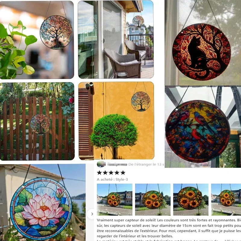 Акриловый подвесной знак с принтом в горах Ловец солнца витражное окно украшение