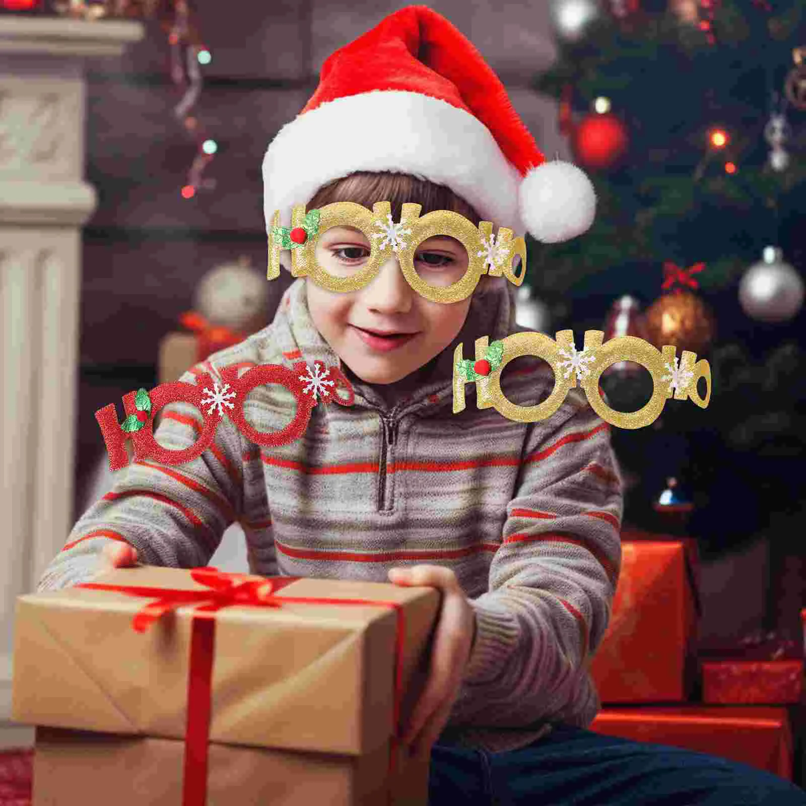 

2 шт. рождественские очки, реквизит, Рождественская фоторамка для очков, забавные очки, праздничные украшения для очков