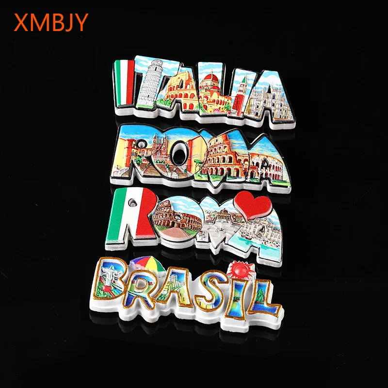 

3D Refrigerator Magnet Italy Roma Resin Refrigerator Magnetic Sticker Fridge Magnet Decoration