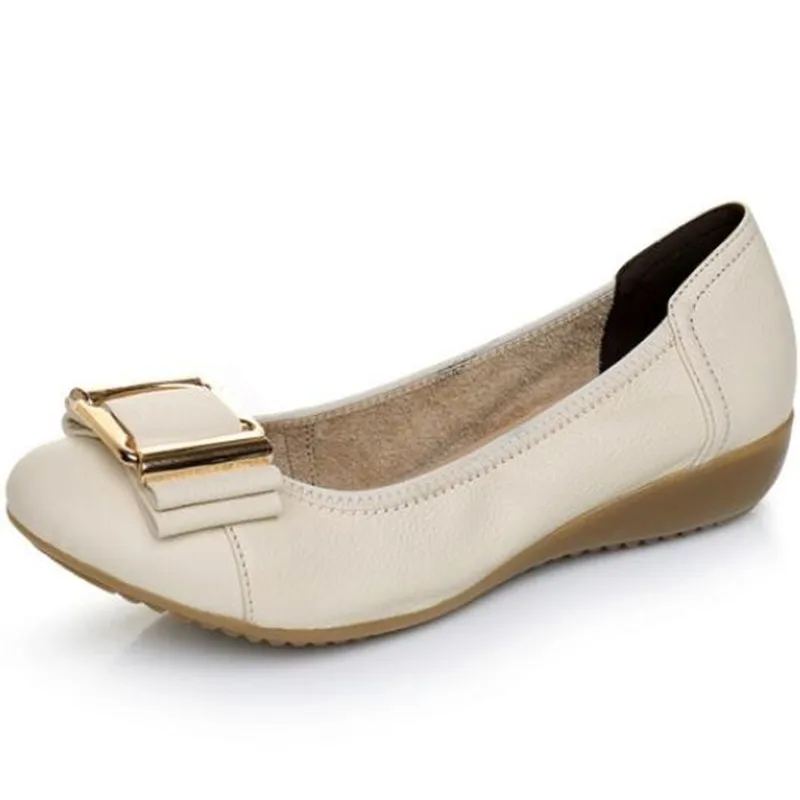 Женская обувь из натуральной воловьей кожи с бантом большие размеры | Обувь