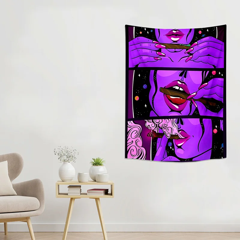 Психоделический Настенный Гобелен В Стиле Хиппи Dымчатый Художественный Дизайн