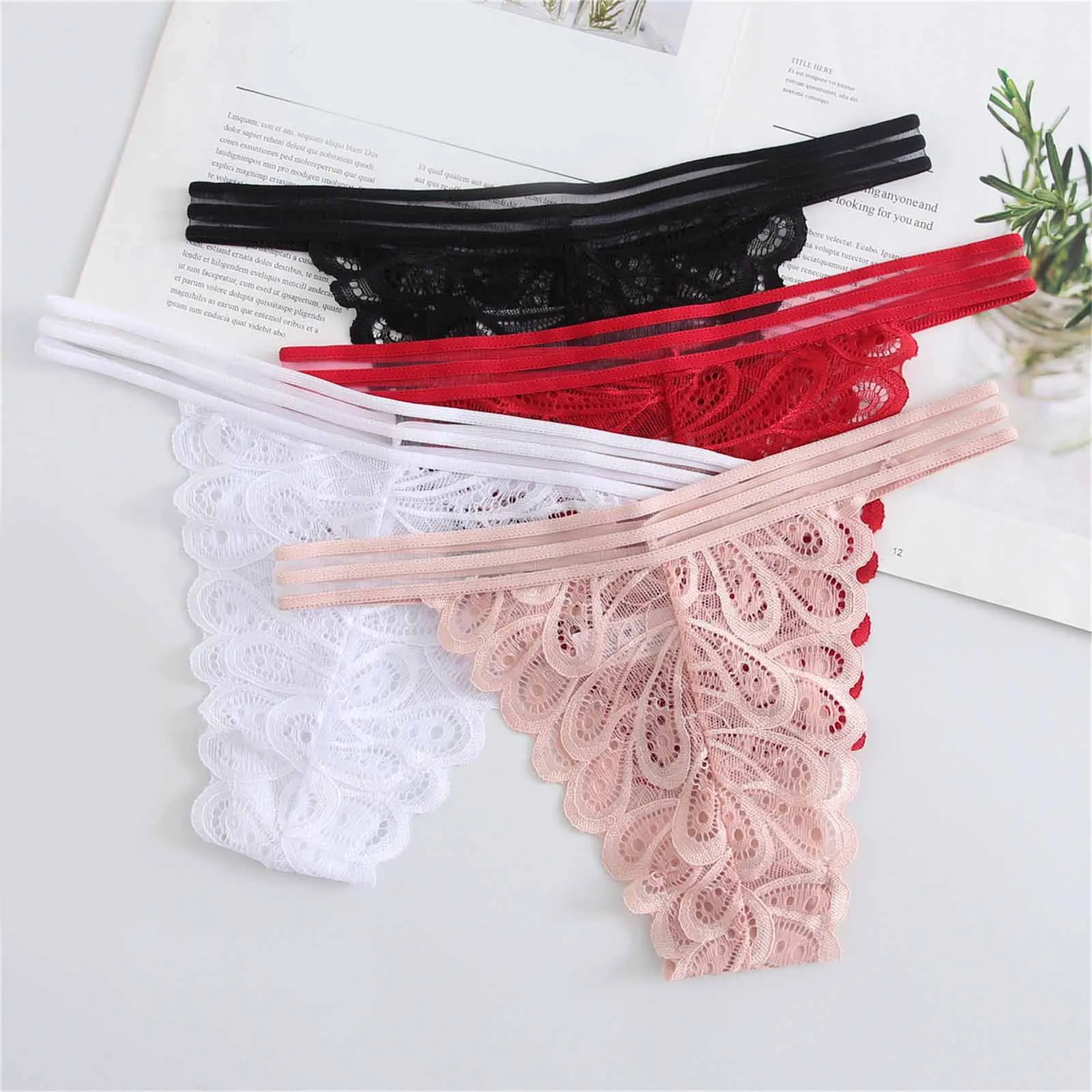 

Women Panties G-String Underwear Fashion Thong Sexy Lace Panties Ladies G-String Soft Lingerie Low Rise Panty Underpants