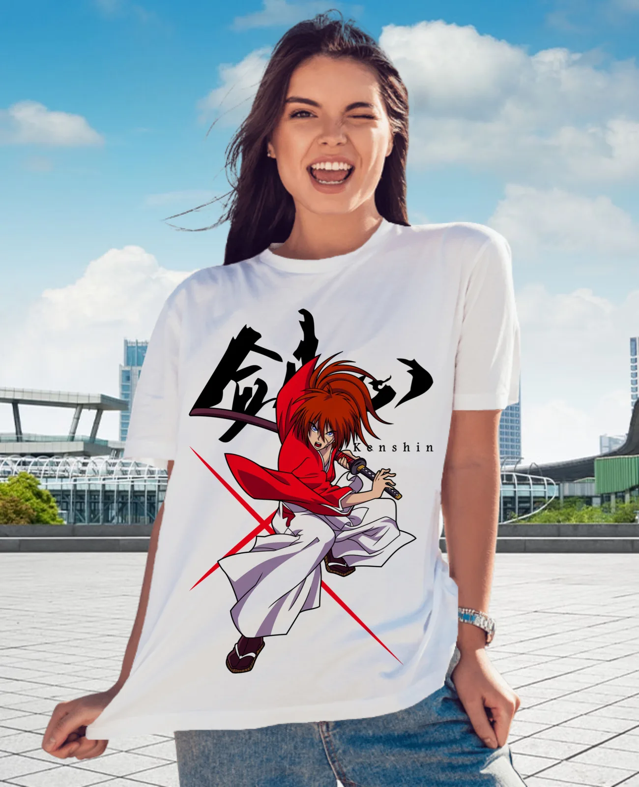 Футболка Rurouni Kenshin Samurai X Himura Anime Manga Sagara Yukishiro All Size