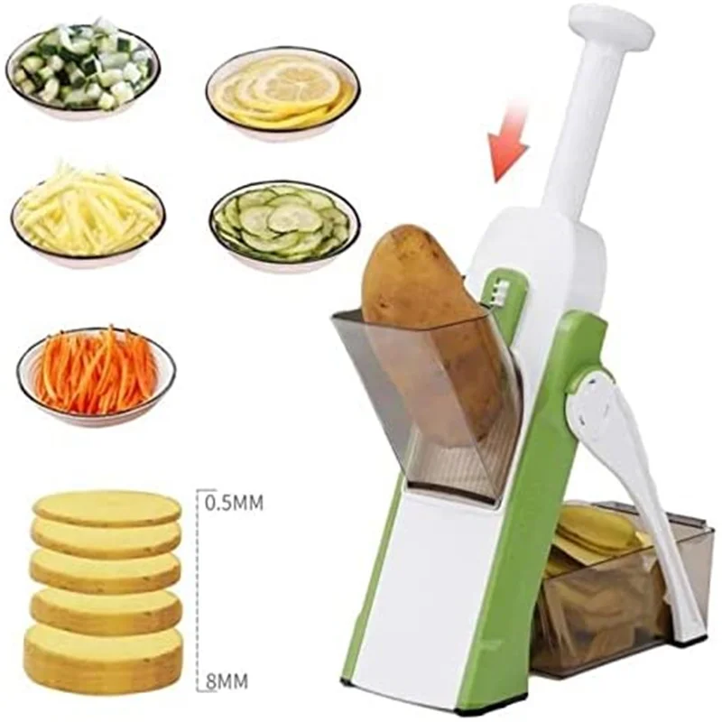 

Multifunctional Vegetable Cutter Adjustable Stainless Steel Safe Potato Grater Slicer Cutter Household Kitchen Gadgets Tools
