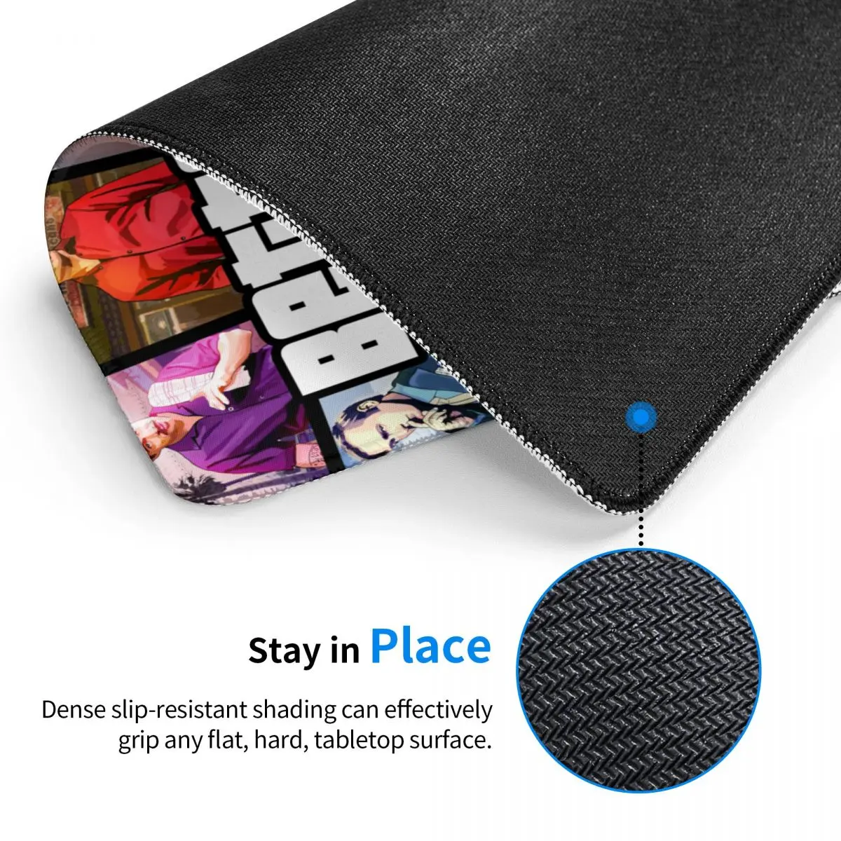 Автомобильный коврик для мыши Grand Theft с нескользящей резиновой основой игровой