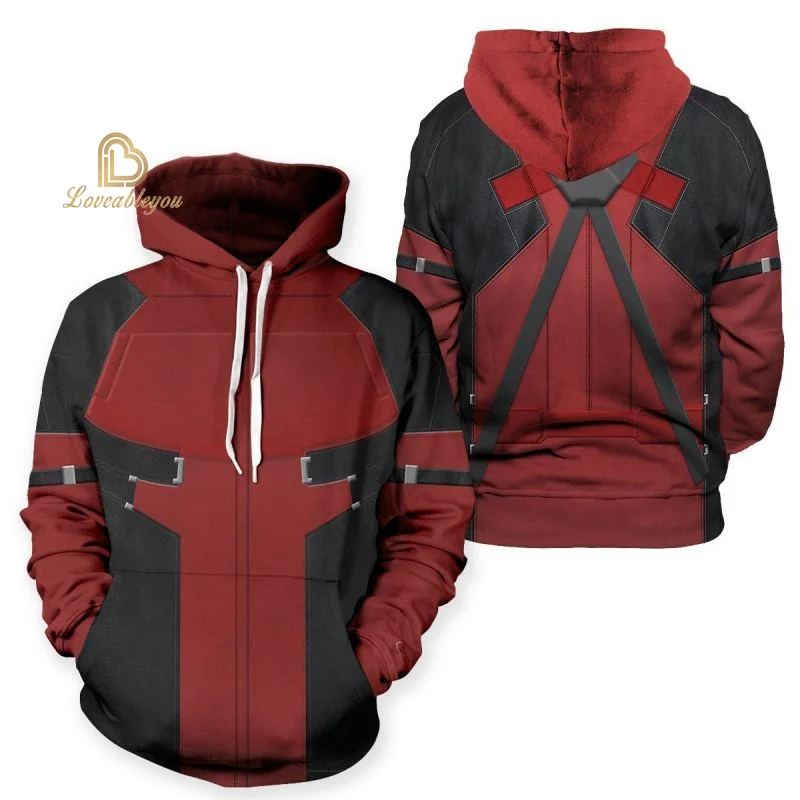 Толстовки с капюшоном Wolverine Deadpool футболка для косплея Мужская Уличная одежда