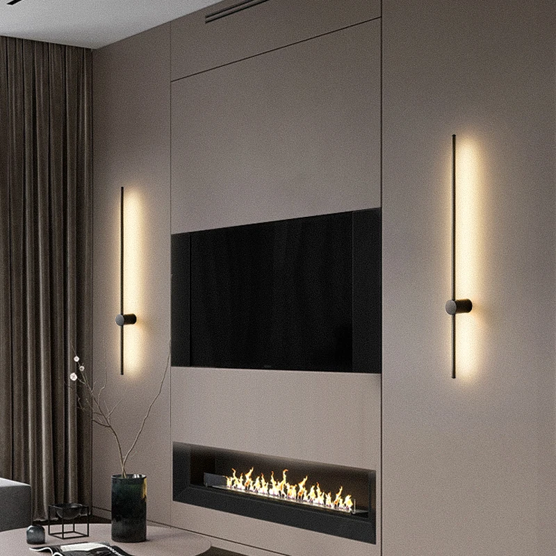 Modern Led Long Line Wall Lamps Bedside Living Room Sofa Background Interior Wall Sconces Home Decoration Bedroom Luminary