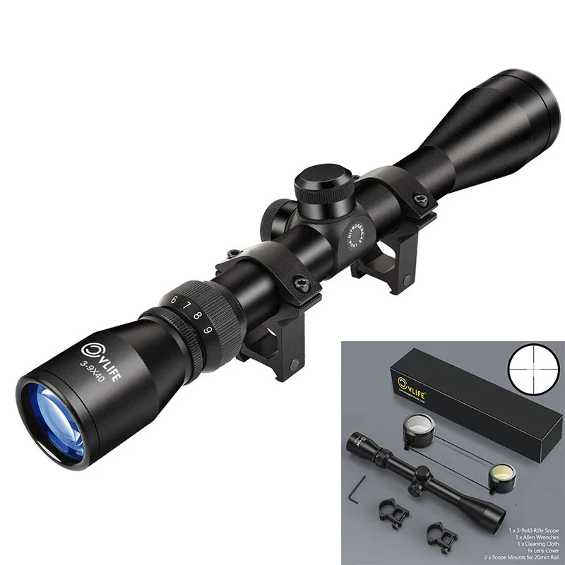 

CVLIFE прицел для винтовки, боковое колесо, прицел с регулировкой параллакса, передний 3-9x40 Оптический прицел R4, прицел крестовины с бесплатным ...