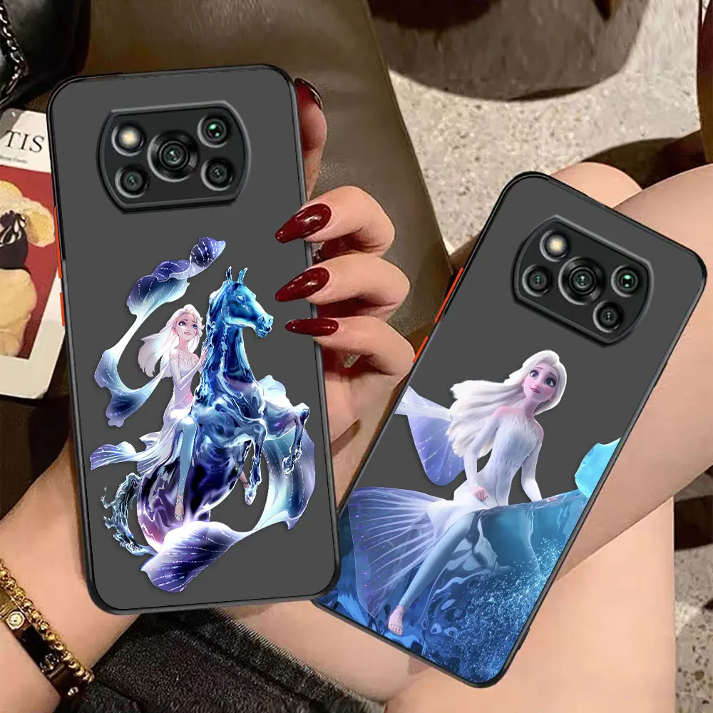 

Matte Case for Xiaomi POCO X4 X3 M4 M3 M2 F5 F4 F3 GT F2 C40 CC9 PRO 4G 5G Case Funda Coque Capa Shell Frozen Elsa Anna Cartoon