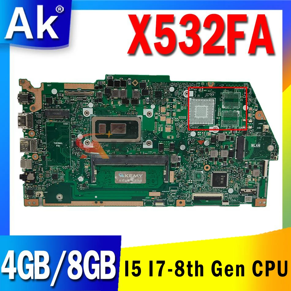 

Материнская плата для ноутбука X532FA с планшетом i5-8th Gen CPU 4GB 8GB RAM Notebook i7-8th X532FL X532FA X532F X532