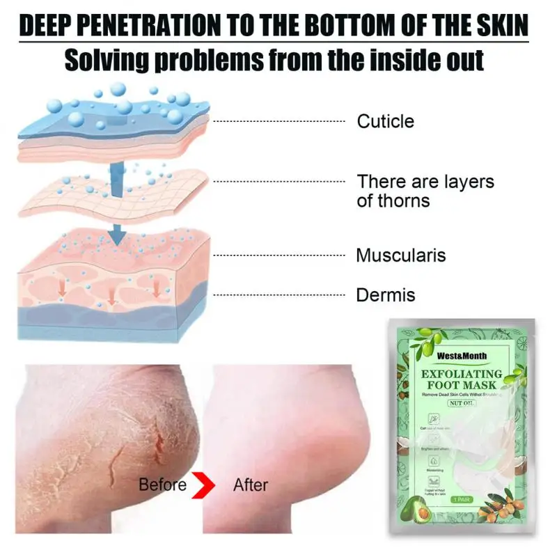 

2022 New Exfoliating Foot Masks Argan Oil Pedicure Exfoliation Scrub Feet Mask Remove Dead Skin Heels For Foot Spa Foot Patch