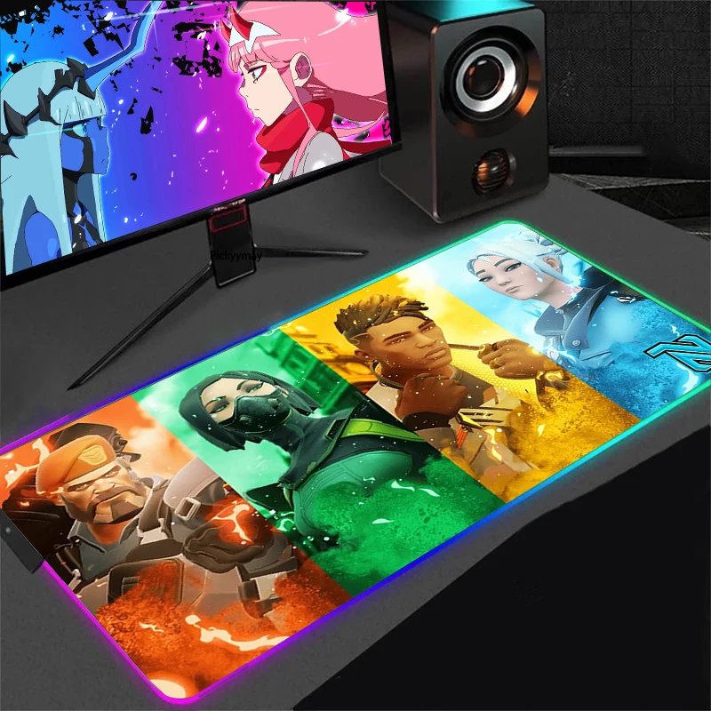 

Valorant Xxl Mouse Pad Gamer RGB LED Desk Mat Computer Accessories Deskmat Game Mats Mousepad Gaming Mause Anime Office Pads Pc
