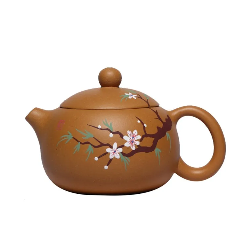 

260ml Boutique Yixing Purple Clay Teapot Handmade Plum Bossom Xishi Tea Pot Chinese Filter Beauty Kettle Household Zisha Tea Set
