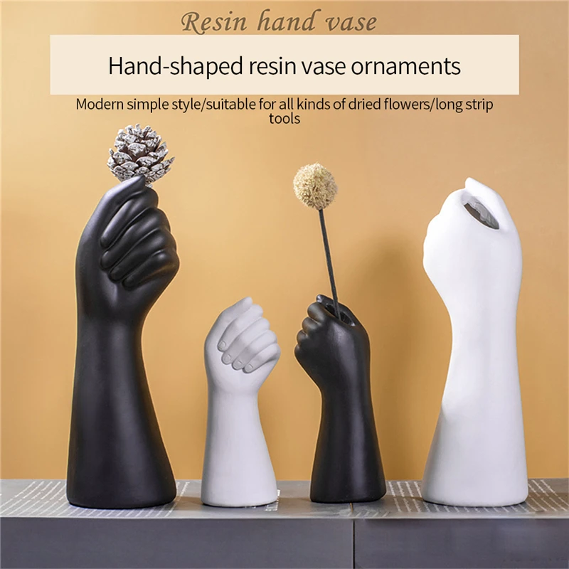 

Room Decor Hand-shaped Vase Golden Hand Vase Flowers Modern Home Office Decor of Floral Composition Living Room Ornament