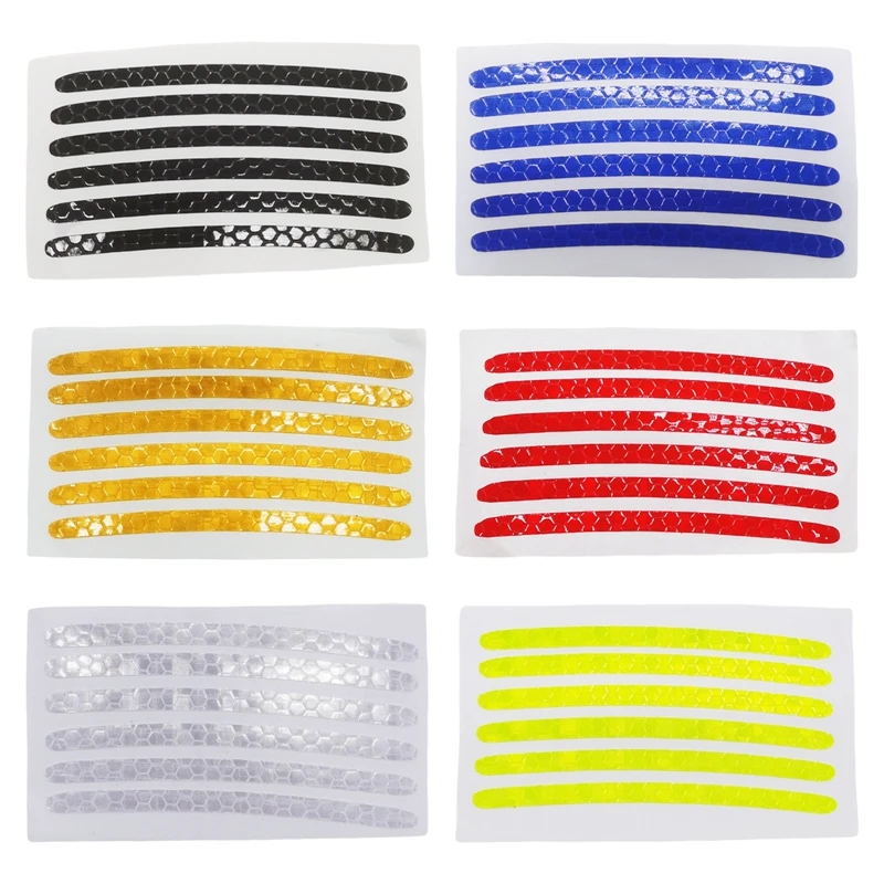 

60Pcs Car Wheel Hub Reflective Sticker Tire Rim Reflective Strips Luminous Sticker for Night Driving Car-Styling Accessories