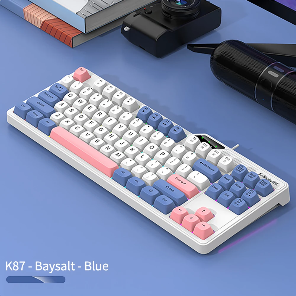 Проводная Механическая USB клавиатура K87 с шариковой крышкой игровая цветным
