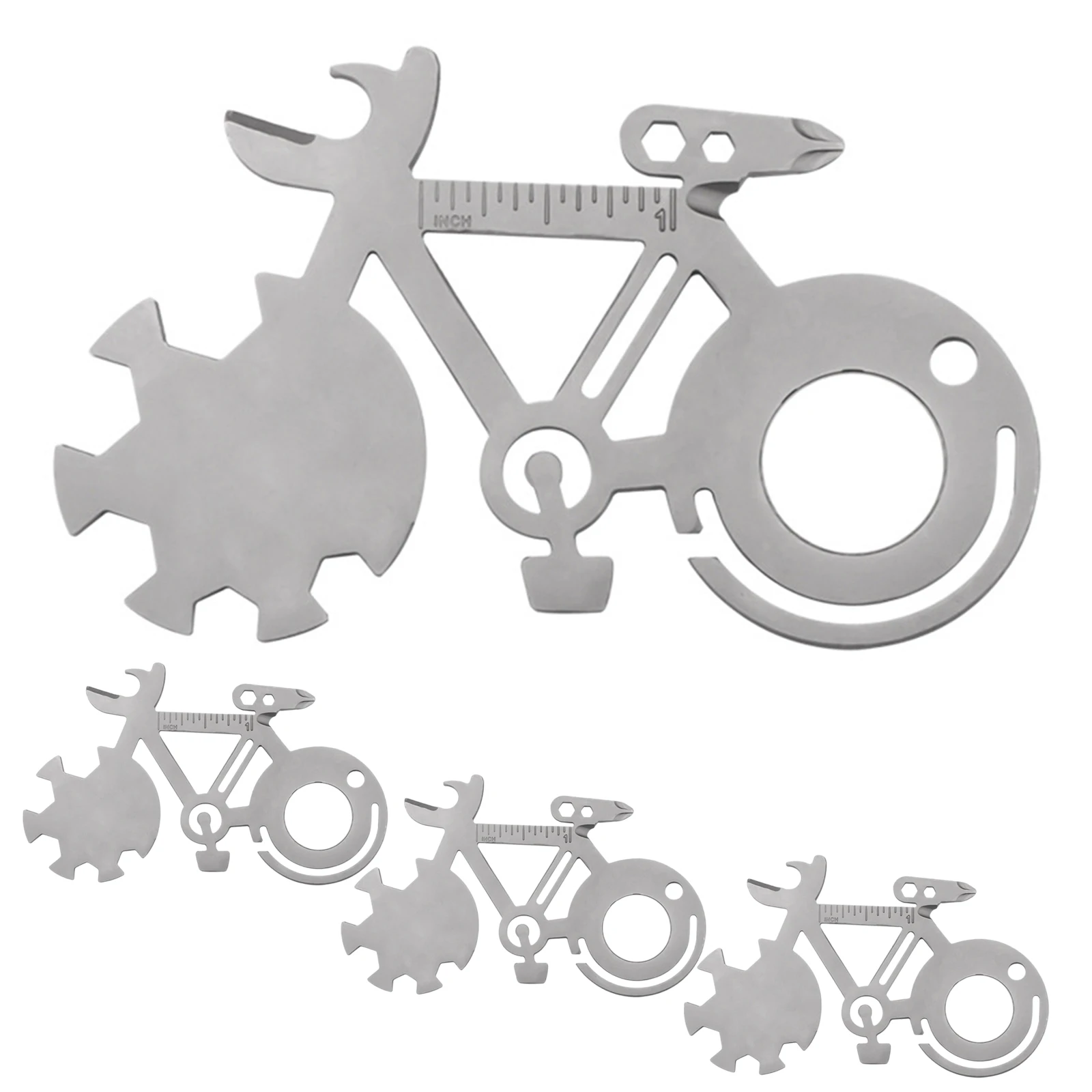 

Stainless Steel Practical Unique 14-in-1 Tool Card Wrenches Screwdrivers Can Opener Bottle Opener Camping Equipment