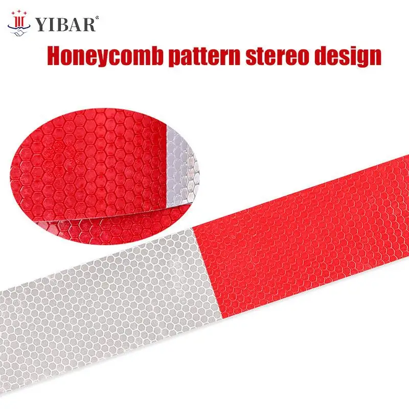 

10Pcs Night Driving Safety Secure Red White Sticker 4.5*30cmCar Reflective Sticker Warning Strip Reflective Truck Auto Supplies