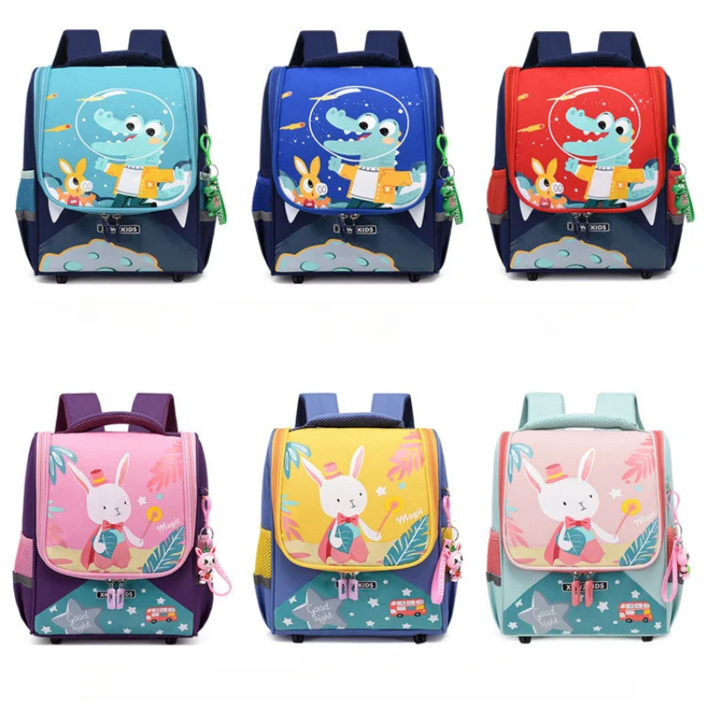 

New Kindergarten School Bag Cartoon Cute Dinosaur Rabbit Print Children's Burden Reducing Backpack Scientific Storage Bag