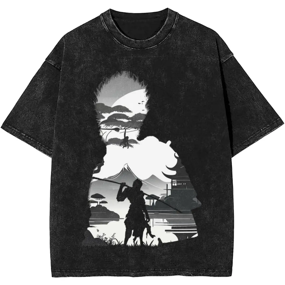 Черная игровая футболка Myth Wukong уличная одежда для мужчин и женщин 2024 новая