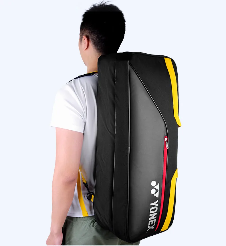 Original YONEX 6-10 Pcs Badminton Tennis Shoulder Bag Sport Large Badminton Rackets Backpack with Independent Shoes Compartment