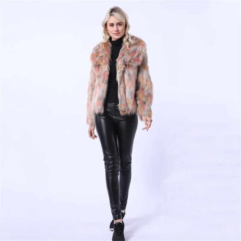 Autumn faux fur leather jacket womens Camouflage long sleeve warm fur leather coat women jackets winter thicken b537 enlarge