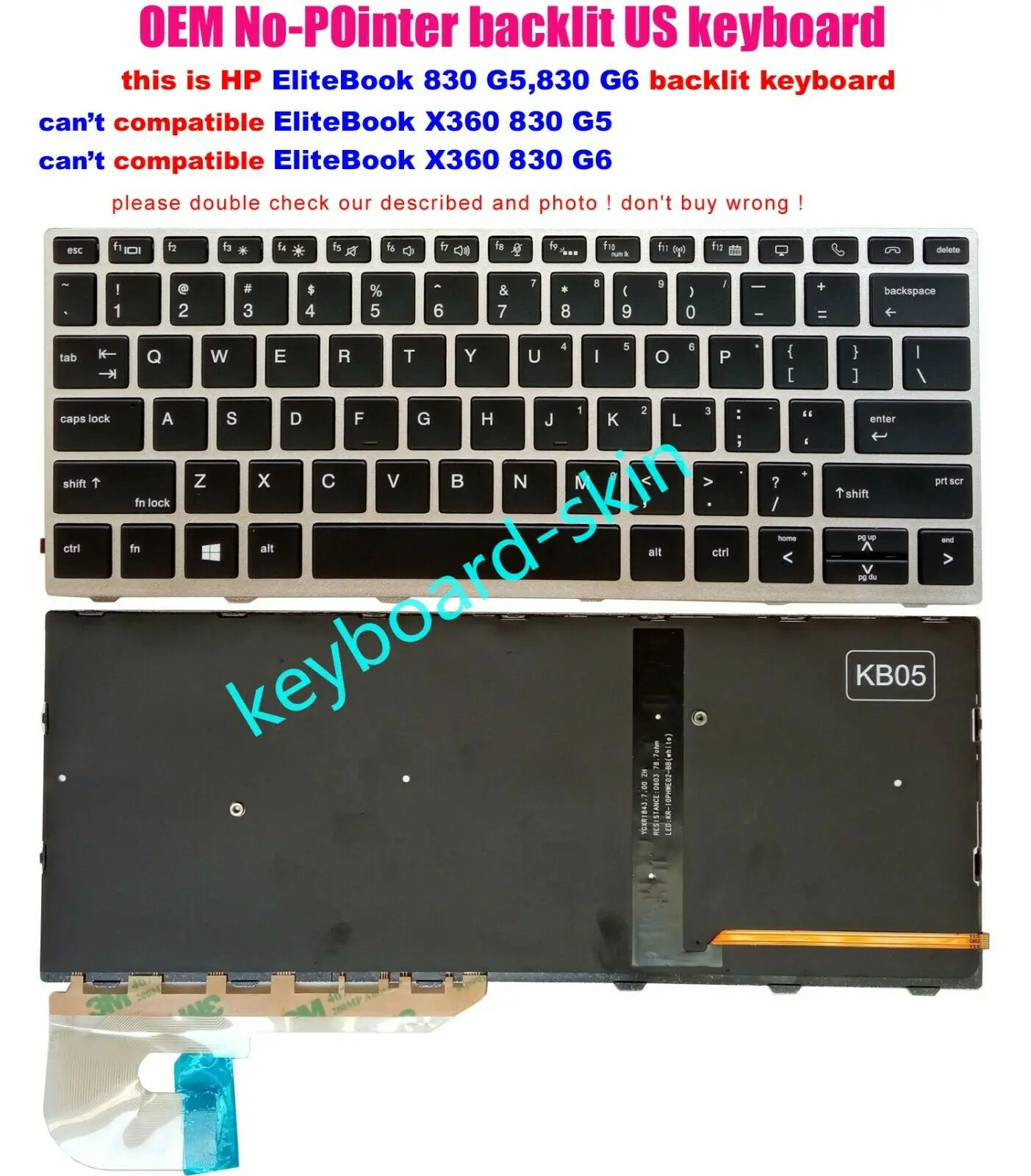 Новая английская клавиатура без указателя, подсветка для ноутбука HP EliteBook 730 G5 735 G5 735 G6 830 G5 830 G6 836 G5 (не для EliteBook 830G5)