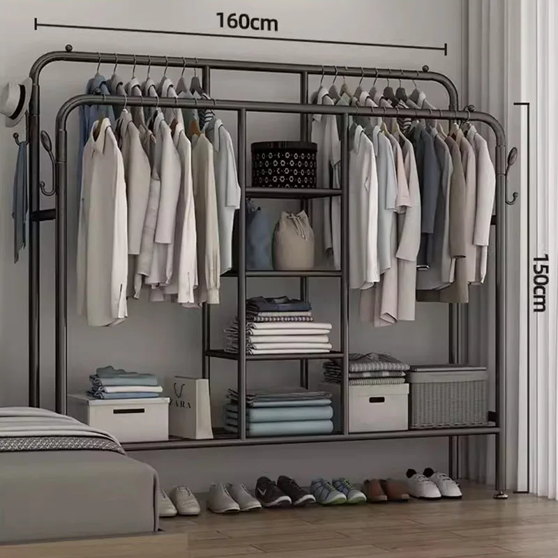 

Metal Drying Black Clothes Rack Stand Garment Bathroom Pole Storage Clothes Hanger Store Scarf Moveis Para Casa Hall Furniture
