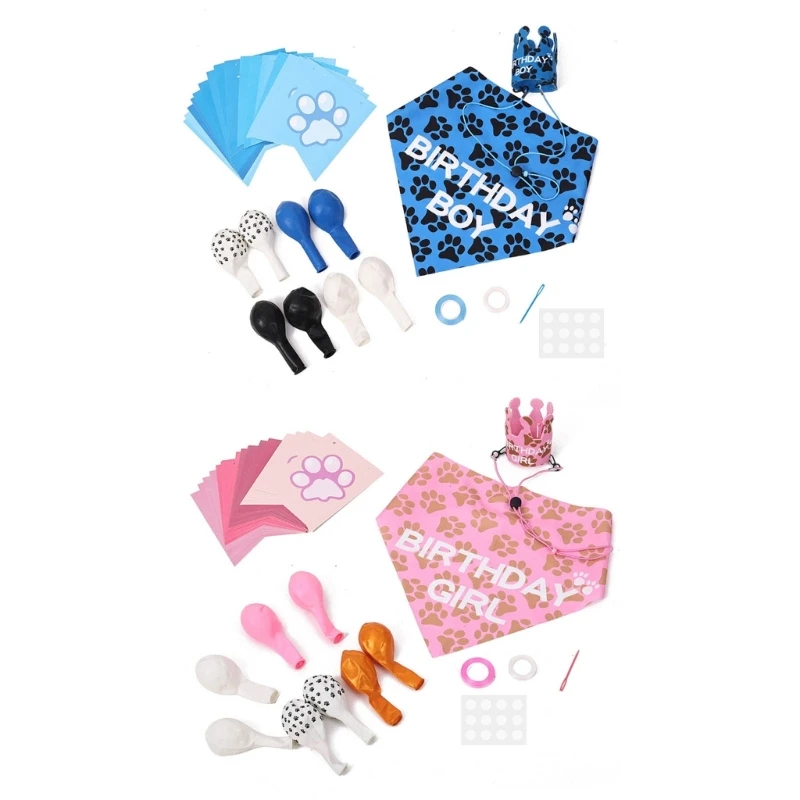 

Pet Birthday Costume Set for Dogs Cats Pet Party Decoration Dogs Birthday Party Celebration Costume & Hat Banners Set 50LB