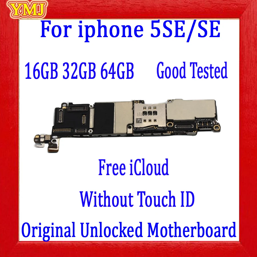 

100% оригинальная разблокированная материнская плата для iphone SE 5se с/без Touch ID, бесплатные полные чипы icloud, проверенная логическая плата 16 ГБ 32 Г...
