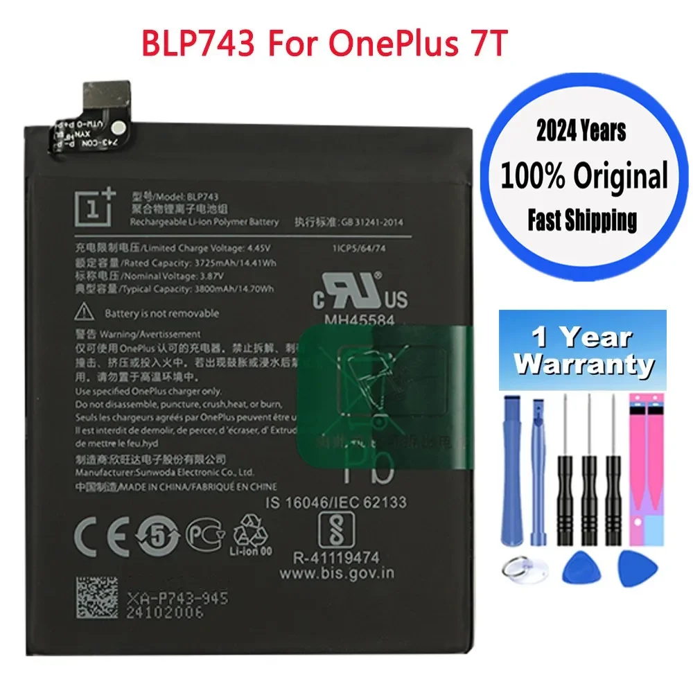 2024 года BLP743 BLP745 1+ оригинальный аккумулятор для Oneplus 7T/7T PRO One Plus 7T 7Tpro