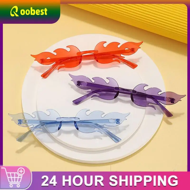 

1~5PCS Novelty Cosplay Party Rimless Sunglasses for Women Flame Shaped Flame Sunglasses Sun Glasses