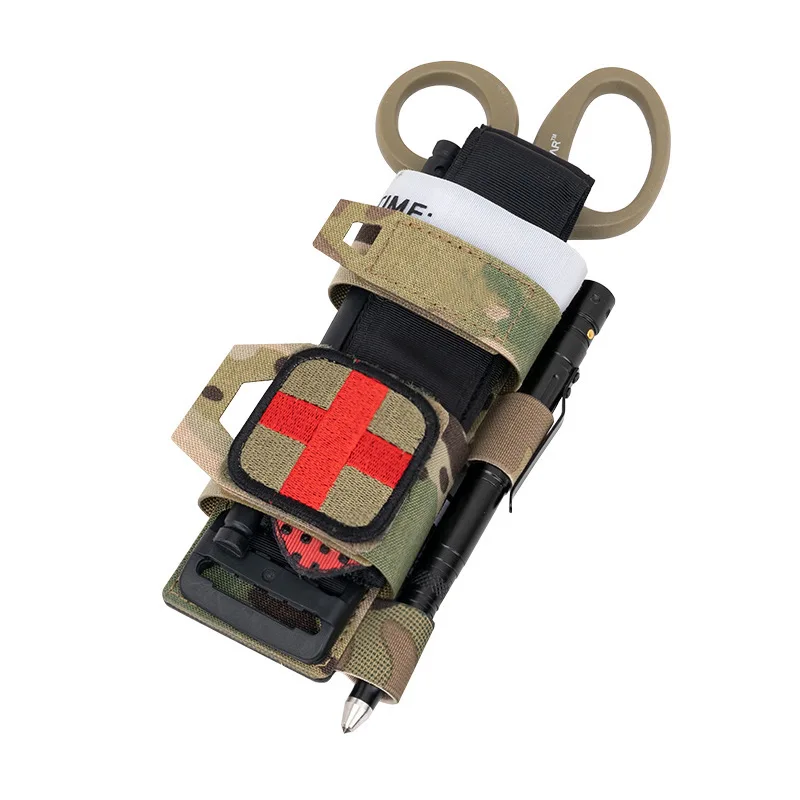 Фото Тактический подсумок Molle для турникета, держатель для медицинских ножниц, сумка для ножниц EMT, для турникета, ножниц EMT, складного ножа №3