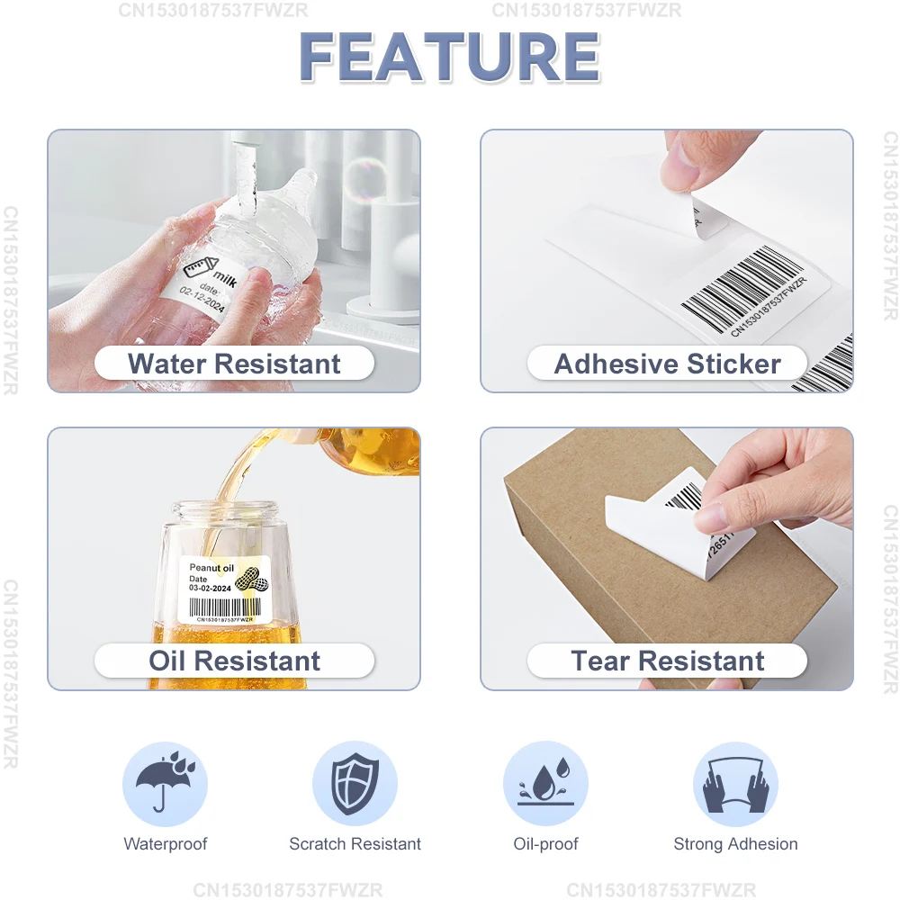 Наклейки для принтера Niimbot B21 B1 B203 B3S самоклеящиеся клейкие ленты этикеток Ширина