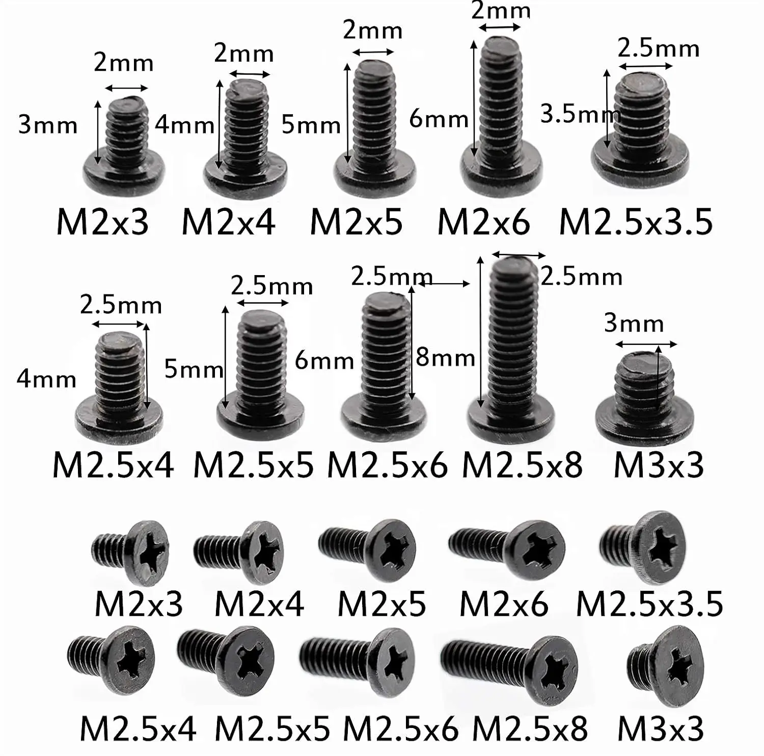 Набор винтов для ноутбука из углеродистой стали настольного M2 M2.5 M3 SSD IBM HP Dell Lenovo