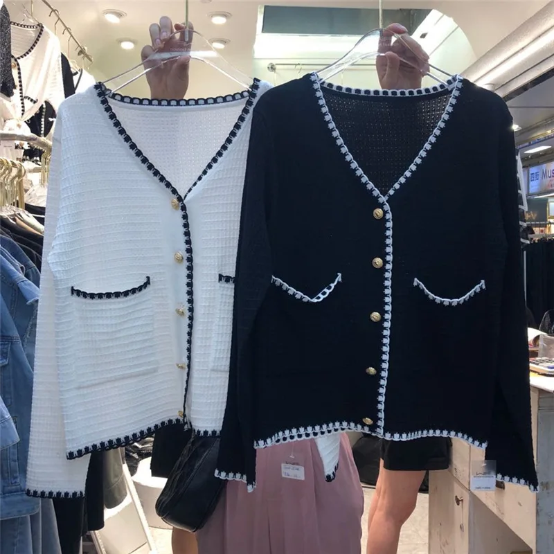 

Summer Thin Coat Female 2022 Small Fragrance High Waist Slim Fit Short Single Breasted Ice Silk Knitted Cardigan Top