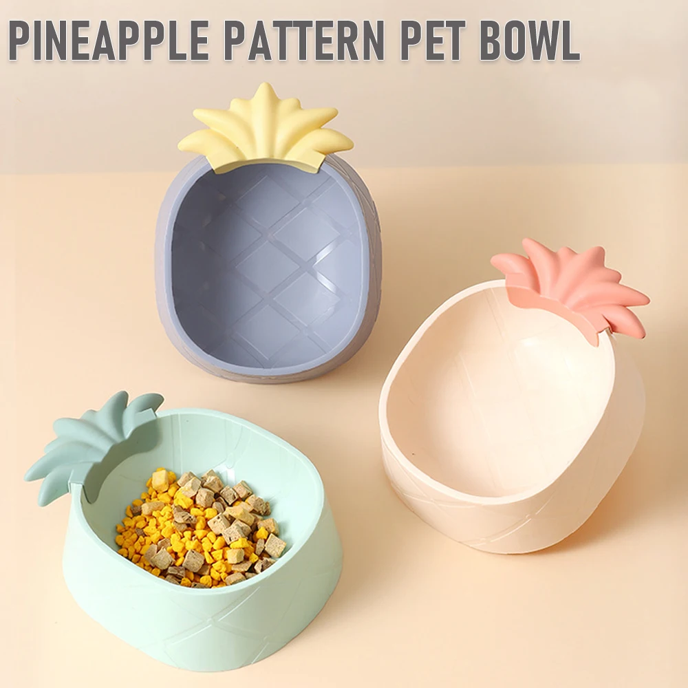 

Pineapple Pattern Pet Food Utensils Preventing Spills Cat Dogs Drinking Water Bowl Cat Feeder Princess Pets Supplies Accessories