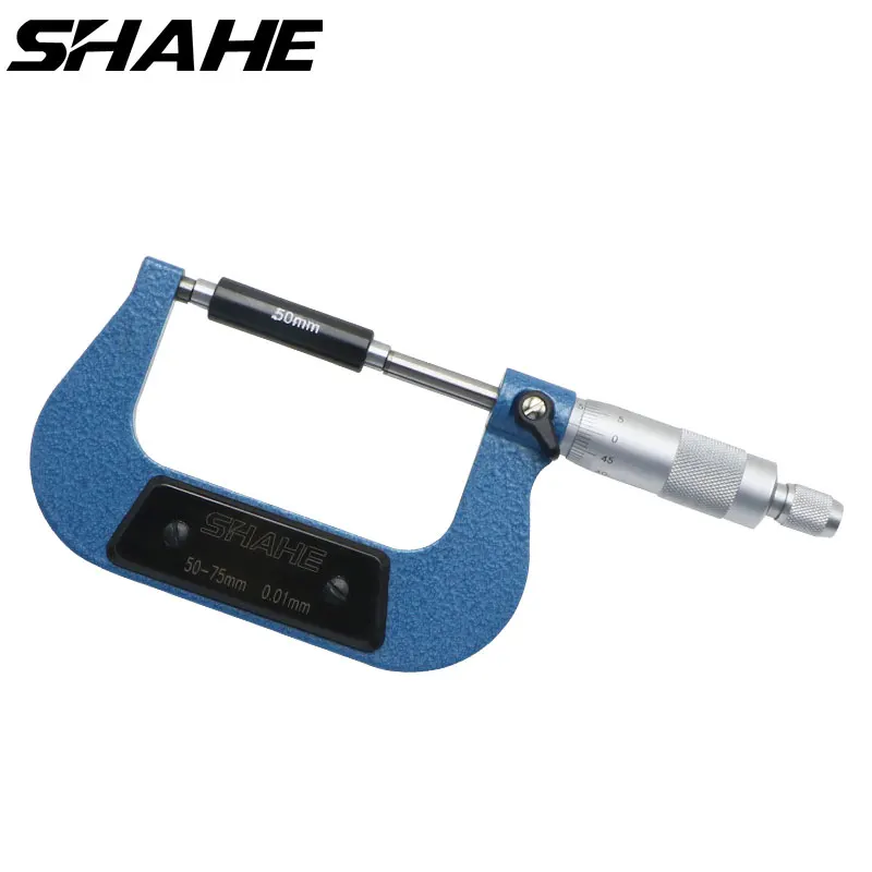 

SHAHE 50-75mm 0.01mm Outside Micrometer Carbide Tipped Metric Micrometer Gauge Precision Machinist Tools