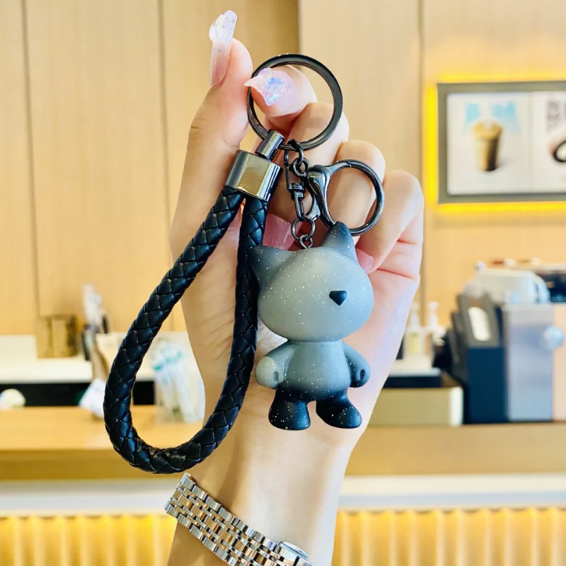 

Men's Car Gradually Changing Color Starry Sky Cat Keychains Resin Keychain Fashion Women Bag Pendant Jewelry Ornaments Key Chain