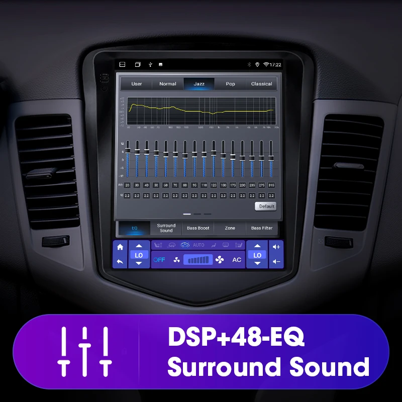 $94.69 For Tesla Style 2 Din Android 10 Car Radio for Chevrolet Cruze J300 2008 - 2012 Multimedia Video Player GPS Stereo Carplay DSP