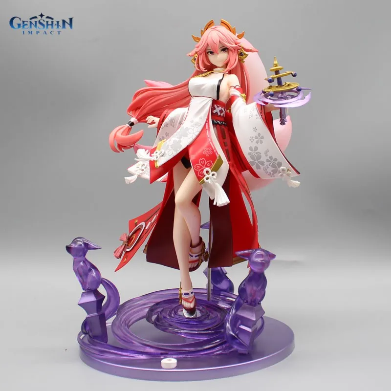 

25cm Genshin Impact Anime Figures Yae Miko Action Figure Sexy Girl Yae Miko Figurine Statue Model Collectible Ornament Gifts Toy